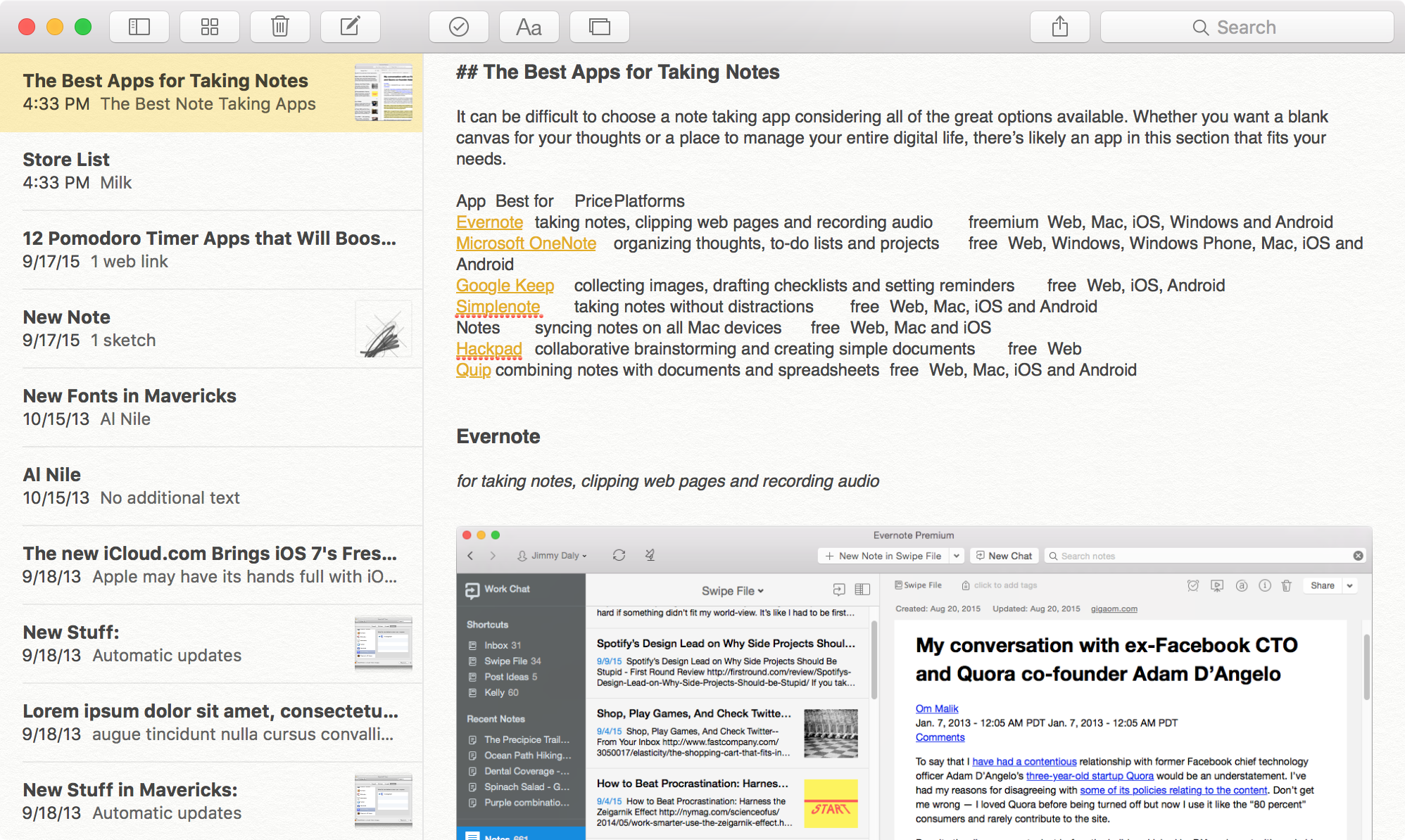 free notes app for mac
